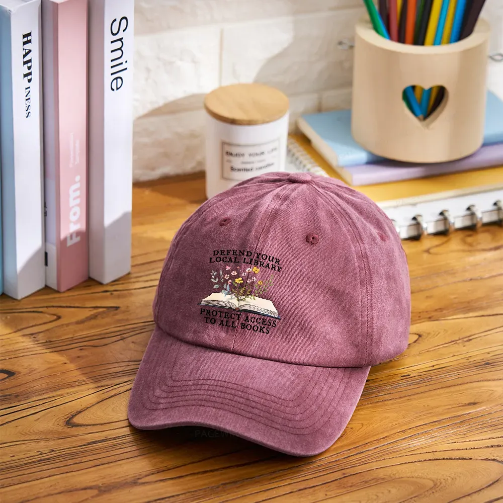 Pagewings Books Save Lives Protect Libraries Washed Cap