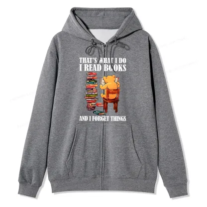Pagewings That's What I Do I Read Books Unisex Fleece Zip Up Hoodie