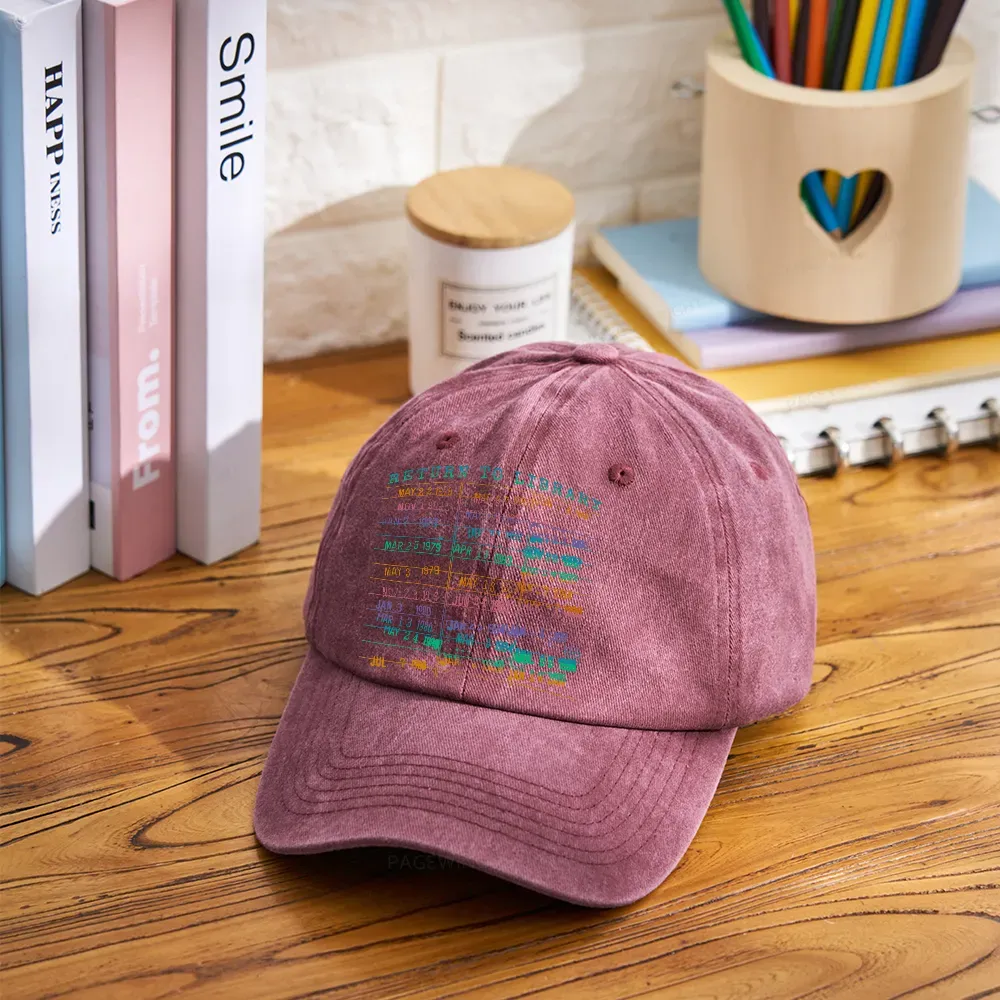 Pagewing Vintage Library Rainbow Washed Cap