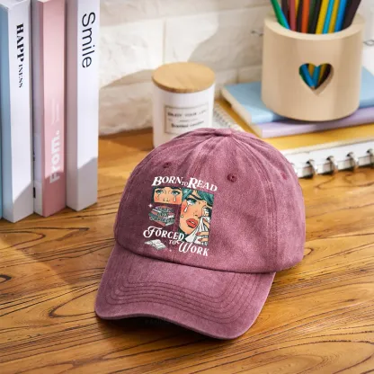 Pagewings Born To Read Bookish Washed Cap