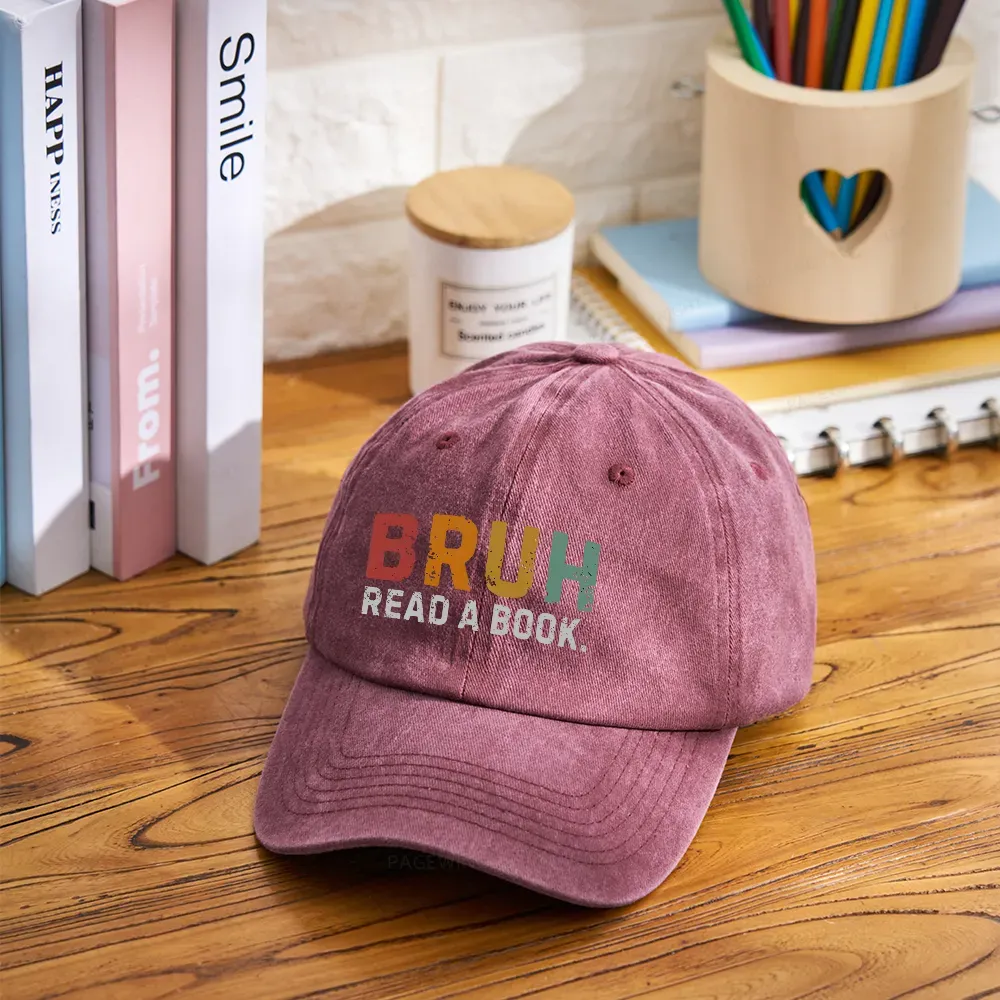 Pagewings Read A Book Bruh Washed Cap