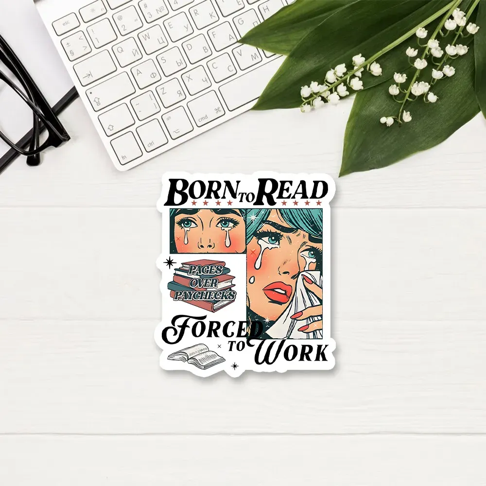 Pagewings Born To Read Bookish Sticker