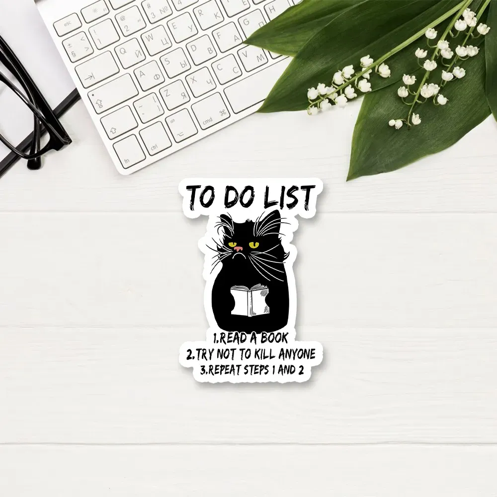 Pagewings Black Cat To Do List Sticker
