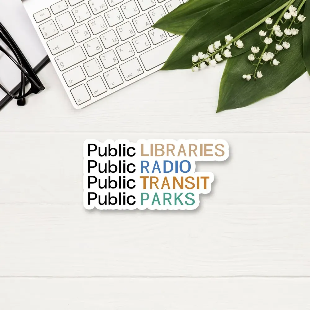 Pagewings Public Libraries Radio Transit Parks Sticker
