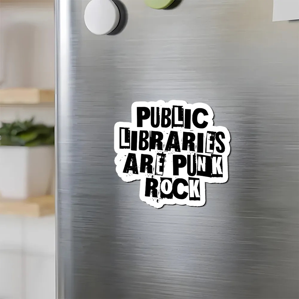 Pagewings Public Libraries Are Punk Rock Fridge Magnet