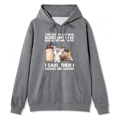 Pagewings I Will Not Buy Any More Books Unisex Fleece Zip Up Hoodie