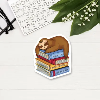 Pagewings Sloth And Book Sticker
