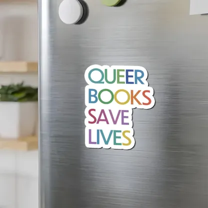 Pagewings Queer Books Save Lives Fridge Magnet