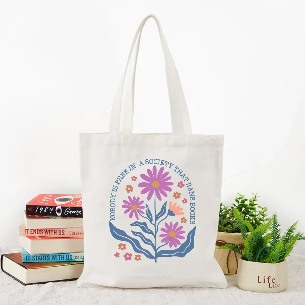 Pagewings Read Banned Books, Social Justice Gift Tote Bag