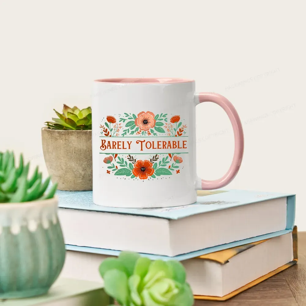 Pagewings Barely Tolerable Book Lover Bookish Mug