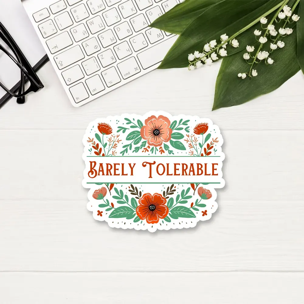 Pagewings Barely Tolerable Book Lover Bookish Sticker