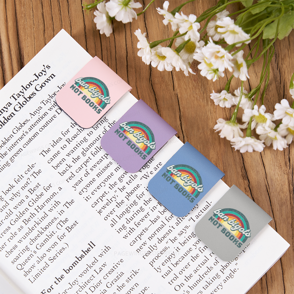 Pagewings Ban Bigots Not Books Feathers Quotes Magnetic Bookmark