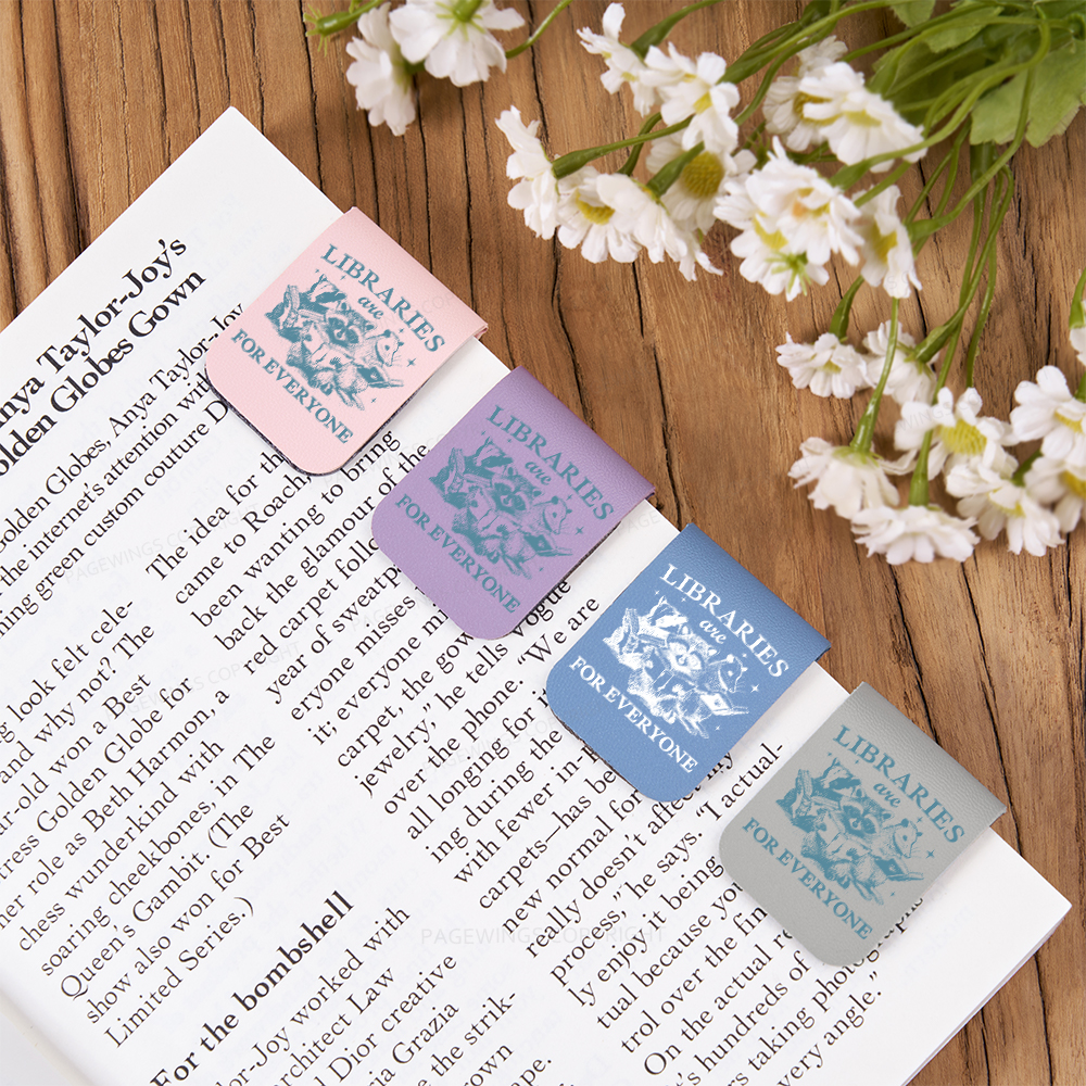 Pagewings Libraries Are For Everyone Feathers Quotes Magnetic Bookmark