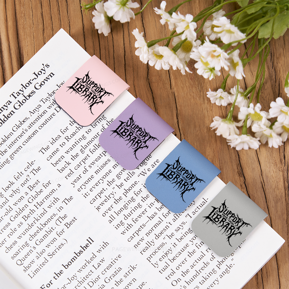 Pagewings Support Your Local Library Feathers Quotes Magnetic Bookmark