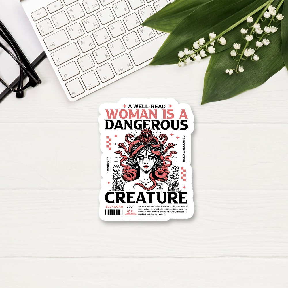 Pagewings A Well-Read Woman is A Dangerous Creature Sticker