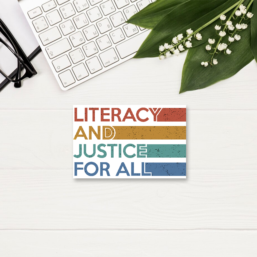 Pagewings Literacy and Justice For All Sticker