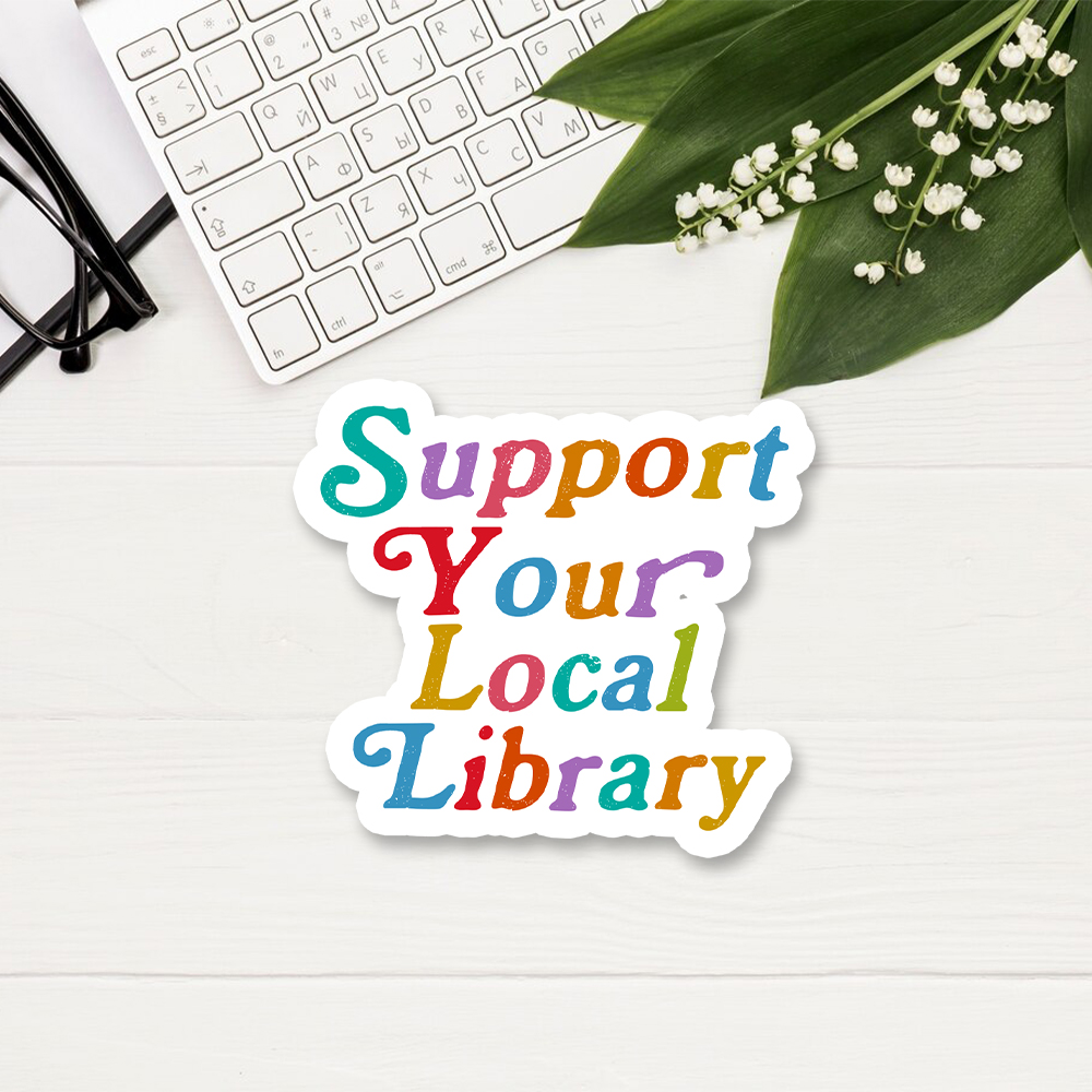 Pagewings Support Your Local Library Sticker