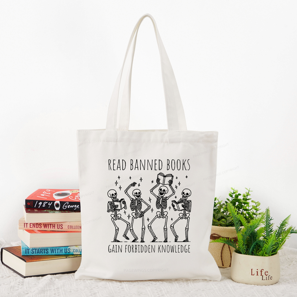 Pagewings Reading Books Tee Book Lover Gift Tote Bag