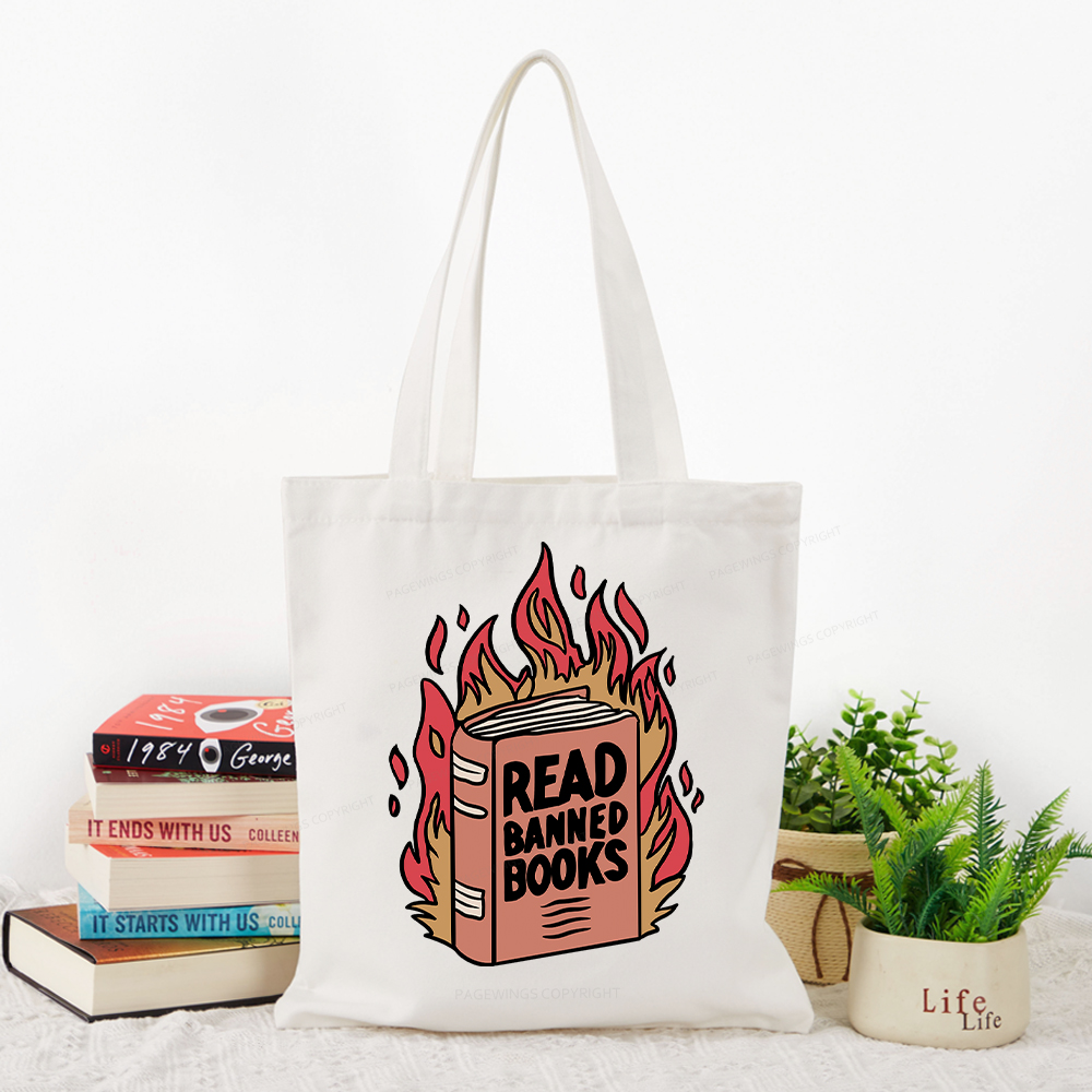 Pagewings Read Banned Books Tote Bag