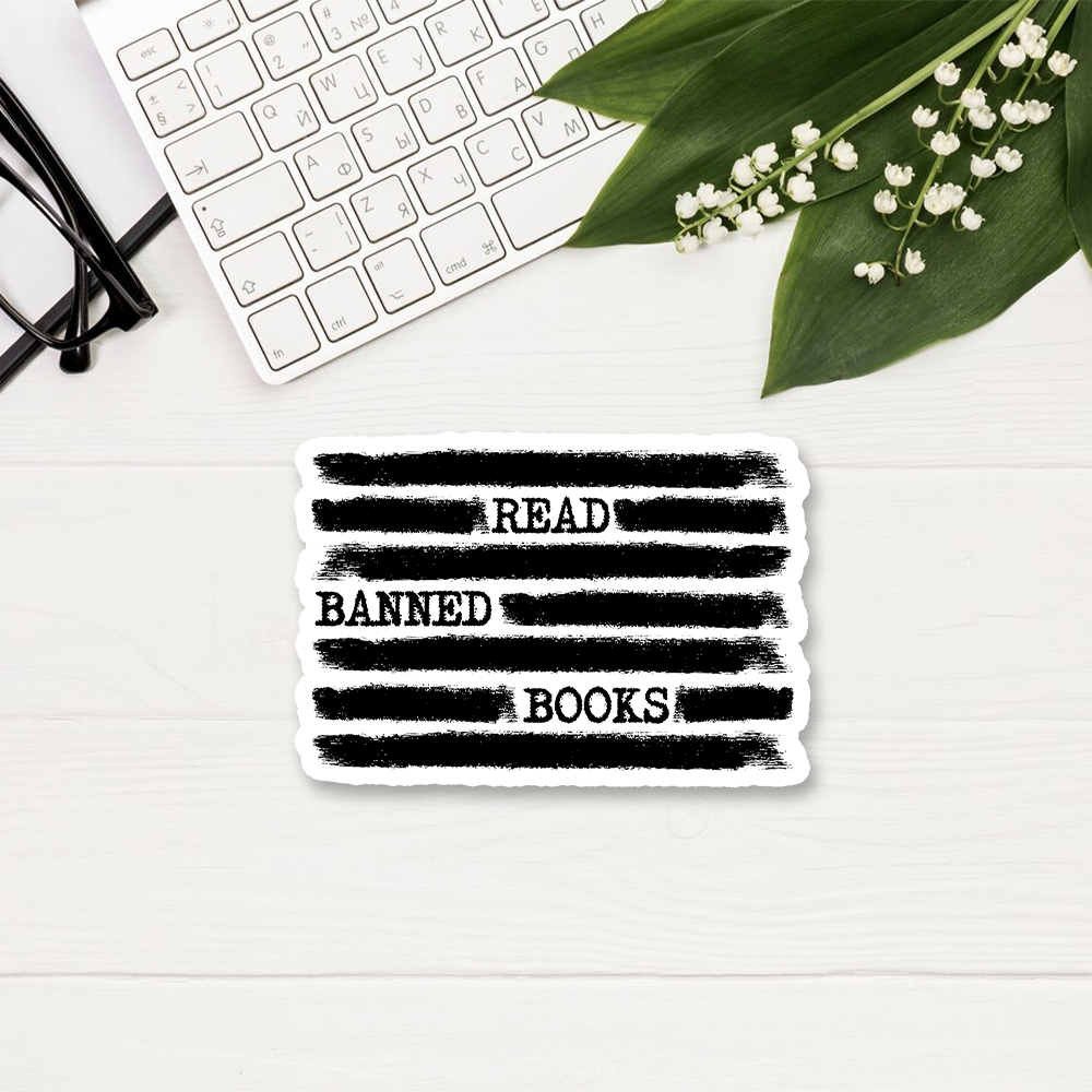 Pagewings Read Banned Books Bookworm Librarian Sticker