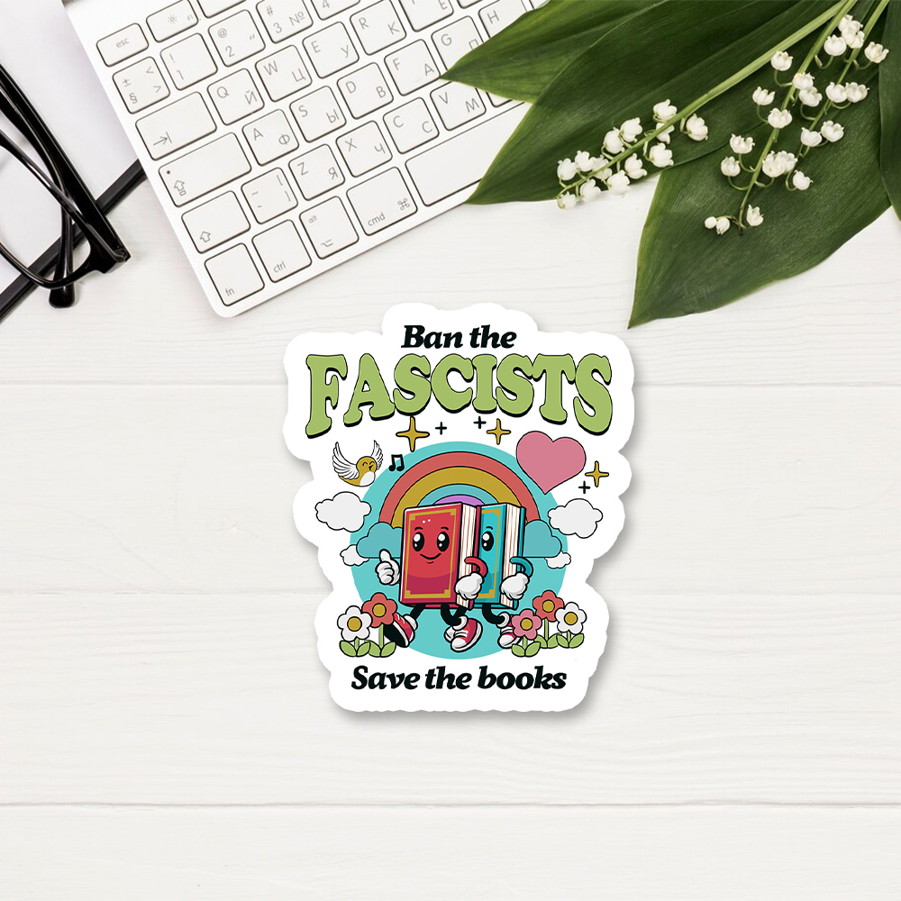 Pagewings Ban the Fascists Save the Books Sticker