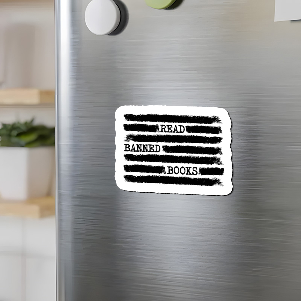 Pagewings Read Banned Books Bookworm Librarian Fridge Magnet