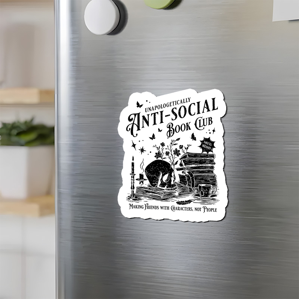 Pagewings Anti-social Book Club Comfort Colors Fridge Magnet