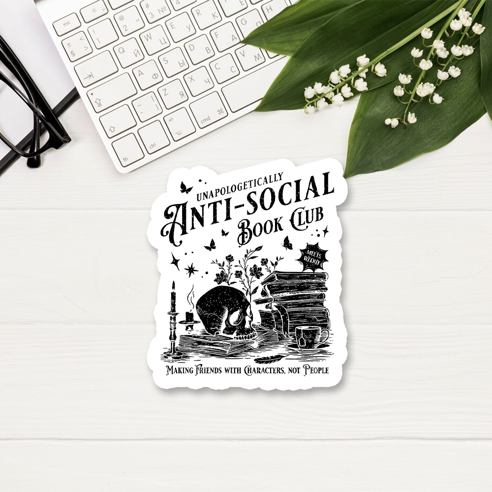 Pagewings Anti-social Book Club Sticker