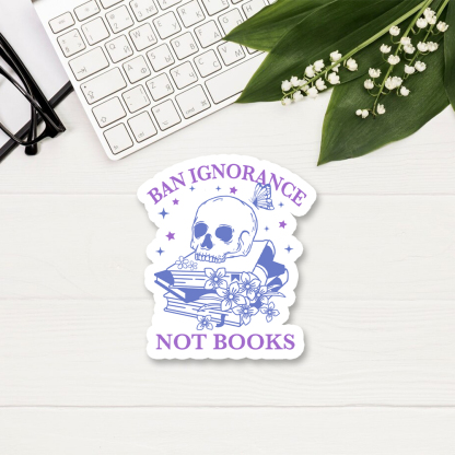 Pagewings Ban Lgnorance Not Books Sticker