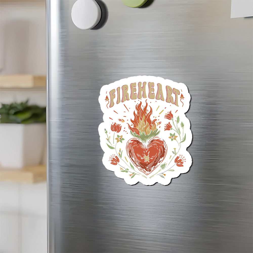 Pagewings Vintage Fire-heart Fridge Magnet