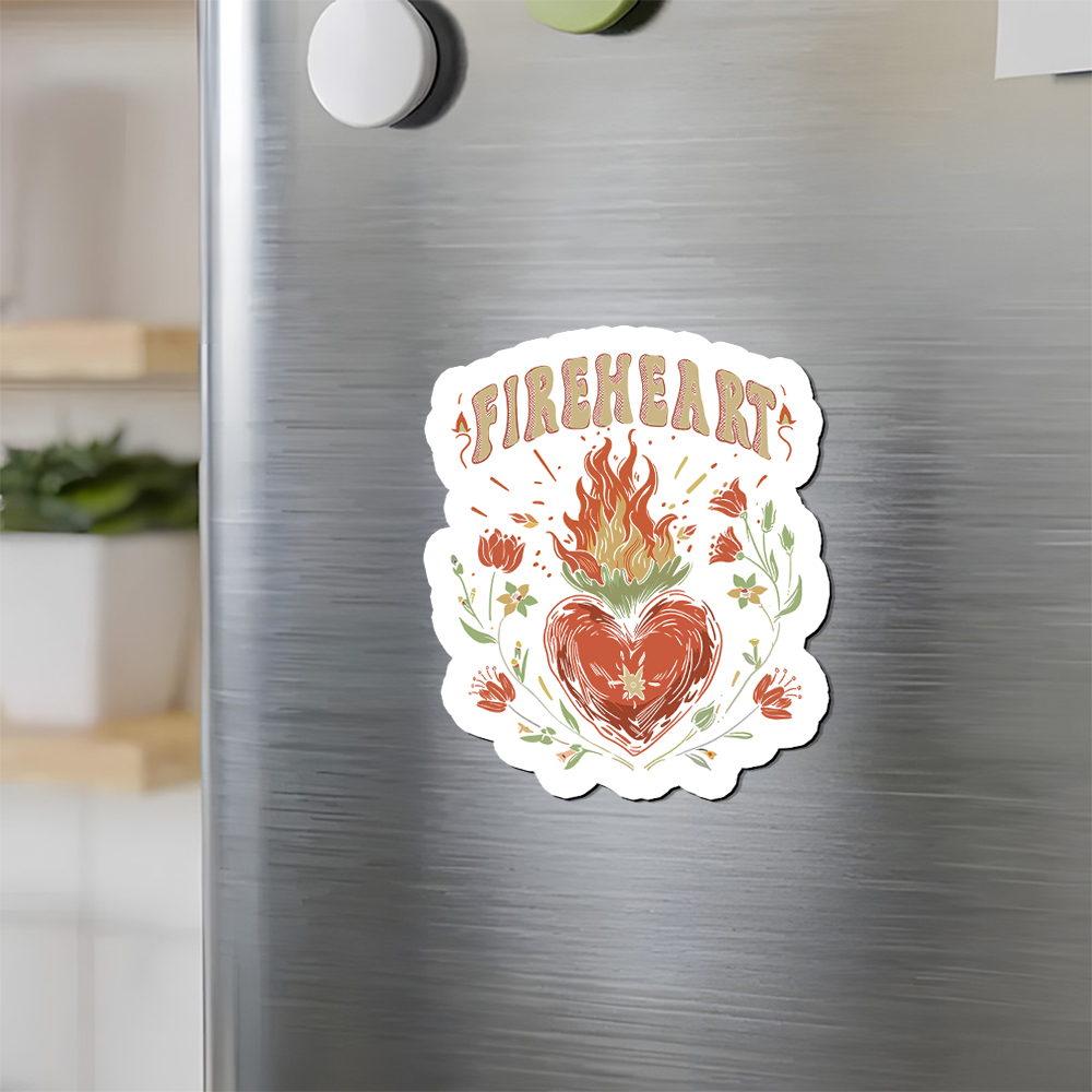Pagewings Vintage Fire-heart Fridge Magnet