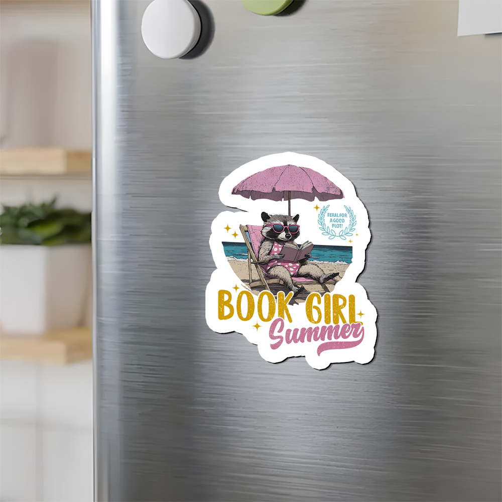 Pagewings Book Girl Summer Fridge Magnet