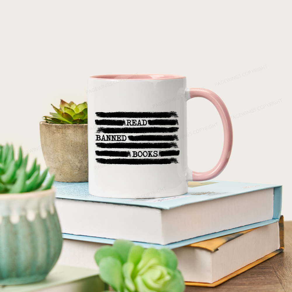 Pagewings Read Banned Books Bookworm Librarian Mug