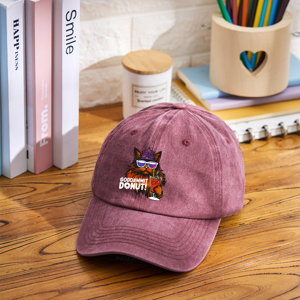 Pagewings Goddammit Donut Washed Cap
