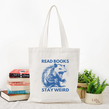 Pagewings Read Books Stay Weird Tote Bag