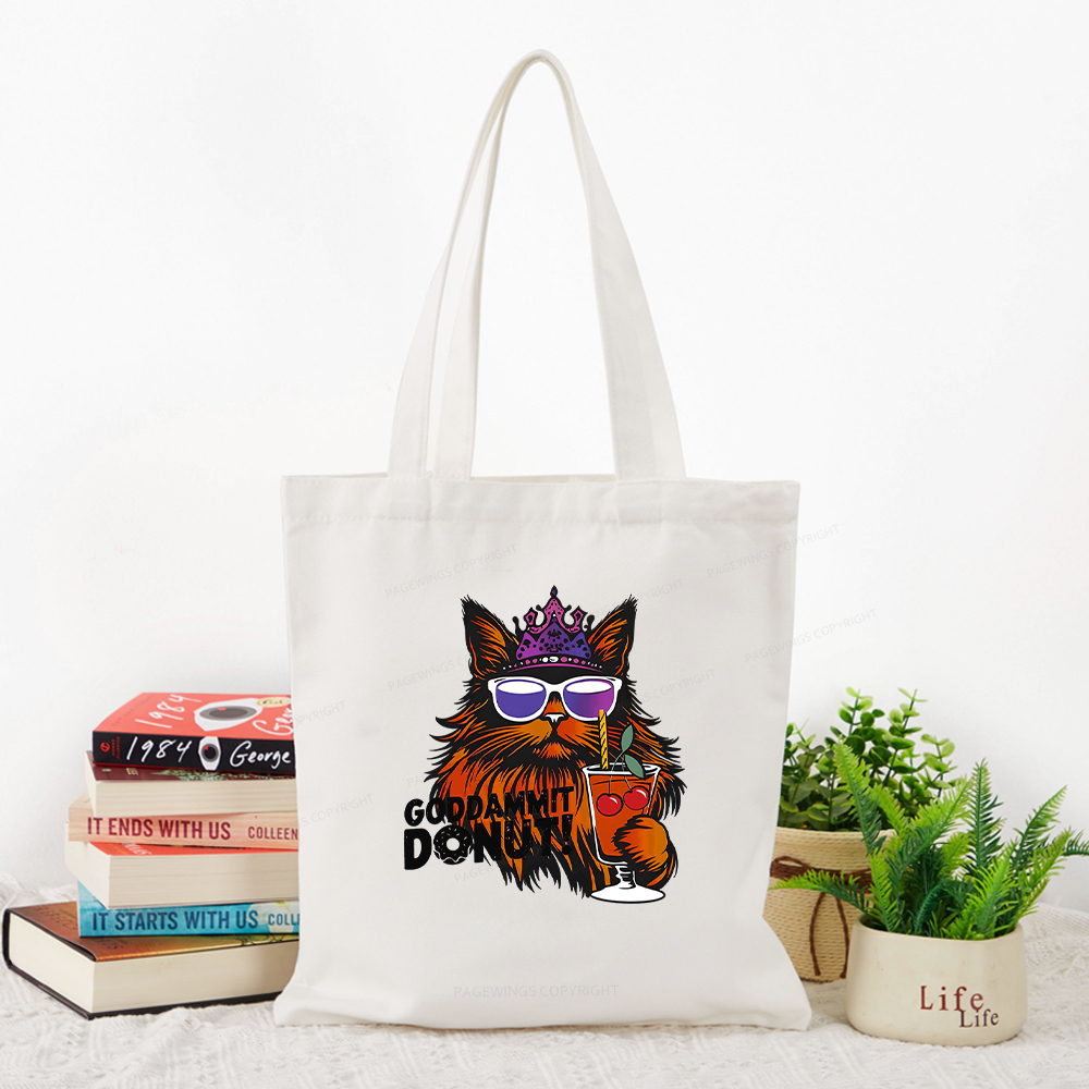 Pagewings Goddammit Donut Tote Bag