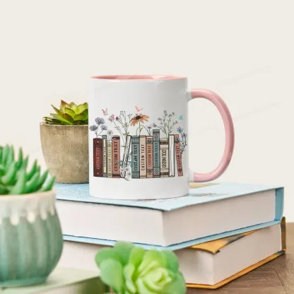 Pagewings Personalized Tittle Floral Books Mug
