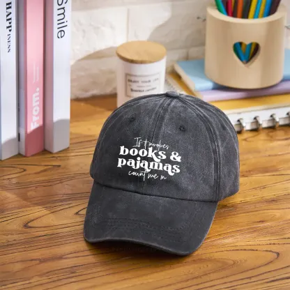 Pagewings Involves Books And Pajamas Count Me Washed Cap
