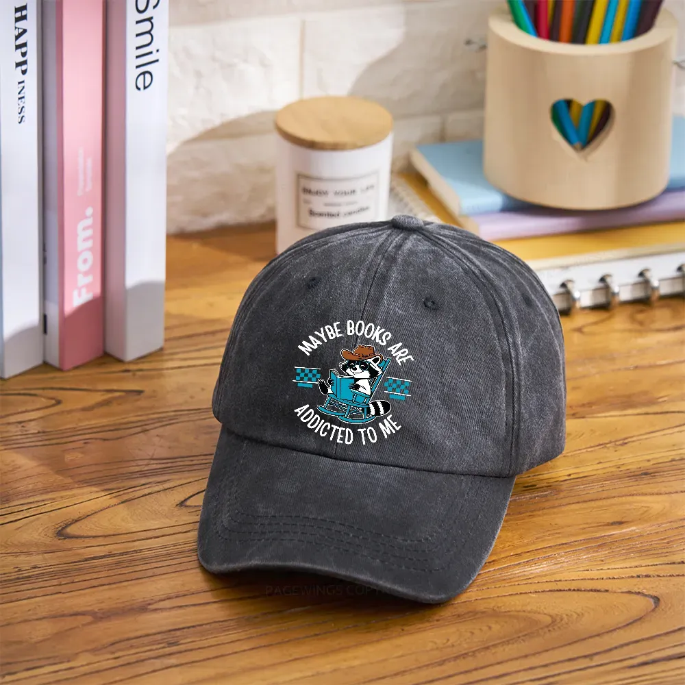 Pagewing Books Are Addicted To Me Washed Cap