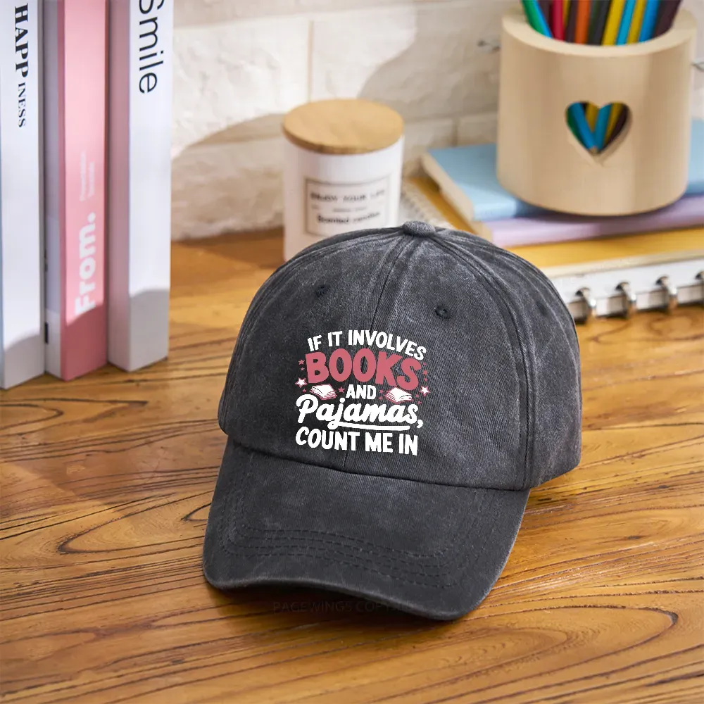 Pagewing Lover Funny Book Reading Washed Cap