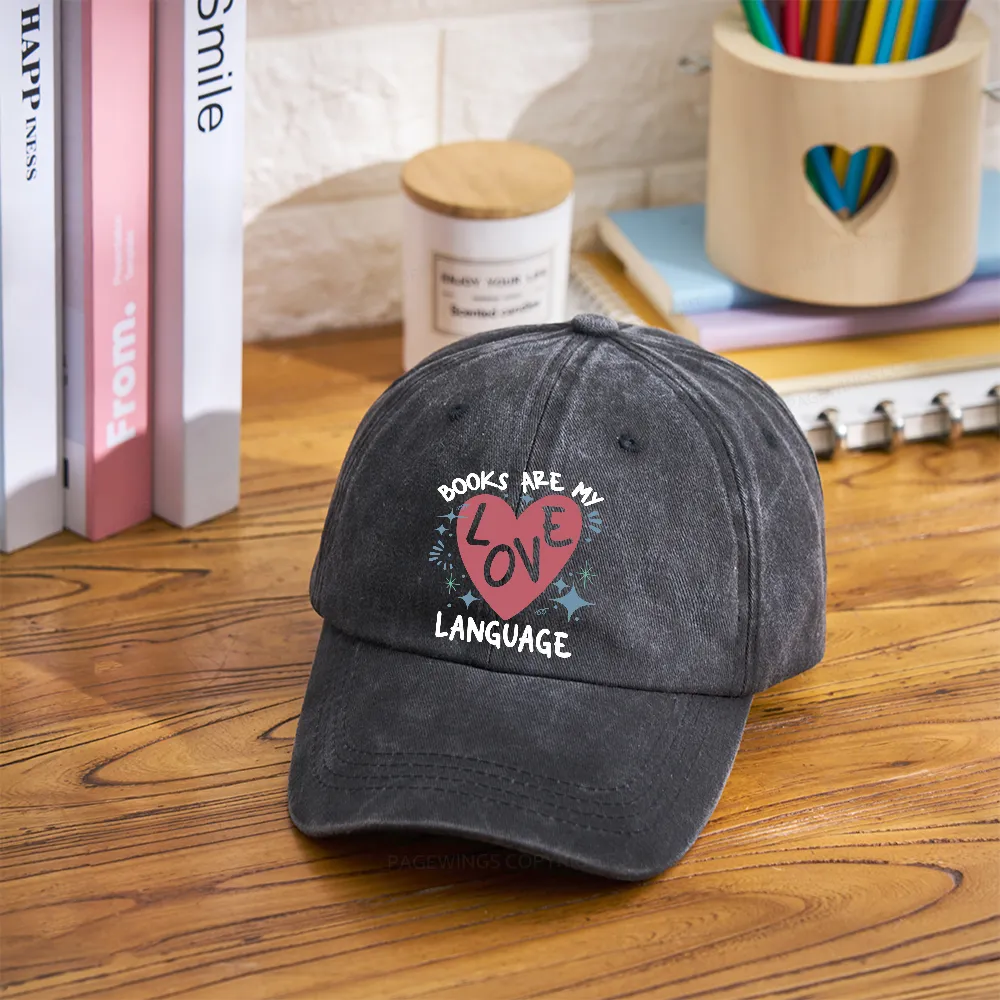Pagewing Books Are My Love Language Washed Cap