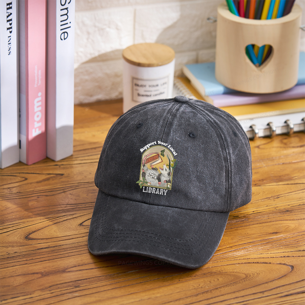 Pagewings Library Readers Make Leaders Jersey Short Sleeve Tee Washed Cap