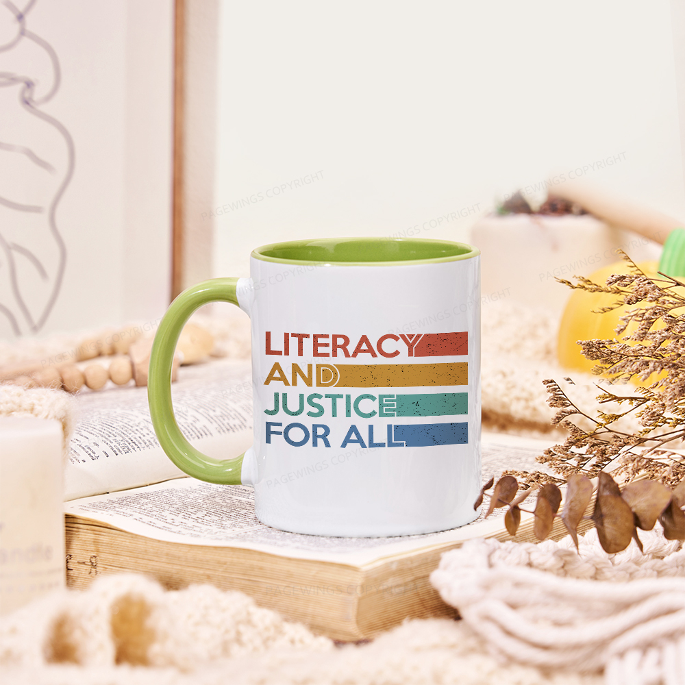 Pagewing Literacy and Justice For All Mug