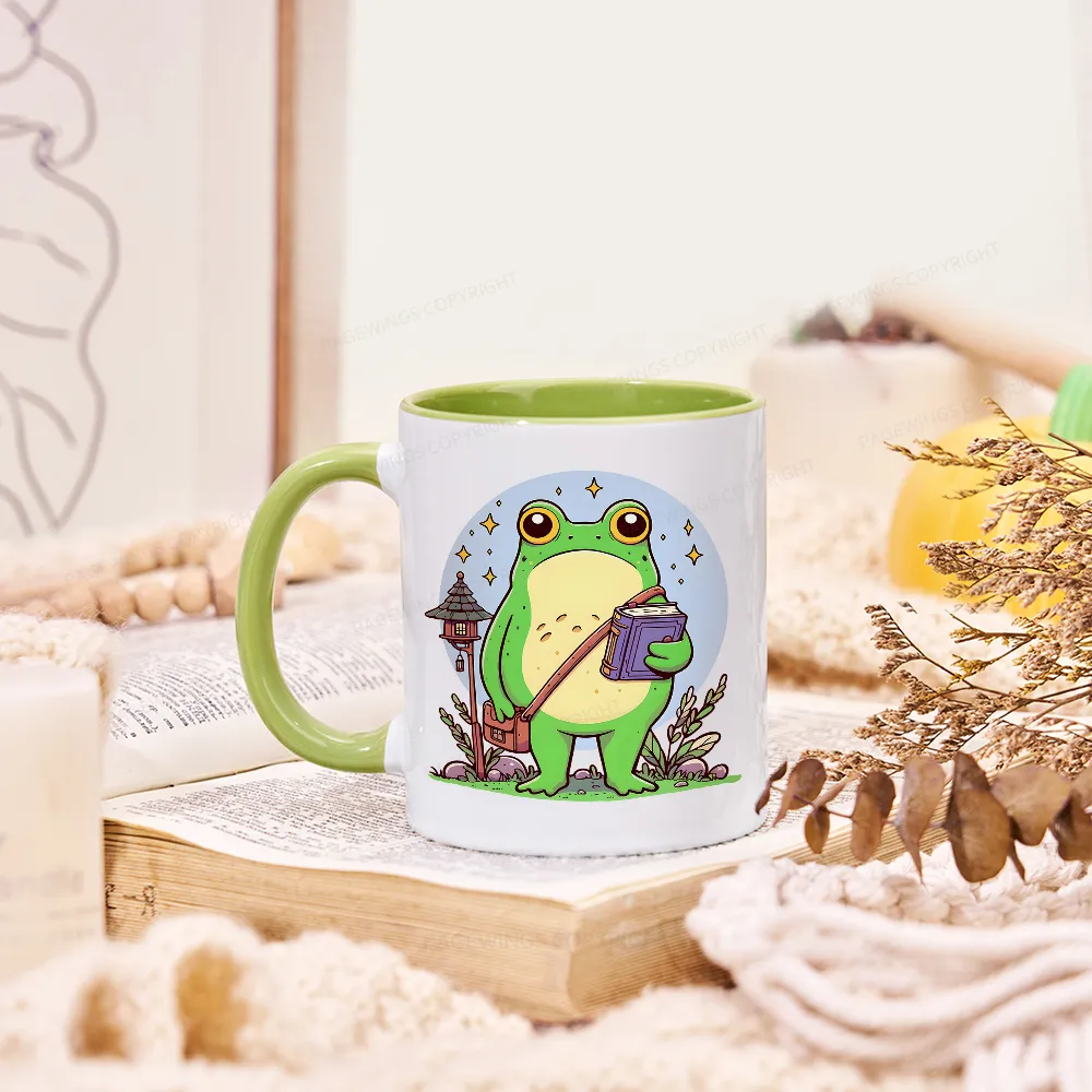 Pagewings Frog Reading Book Mug