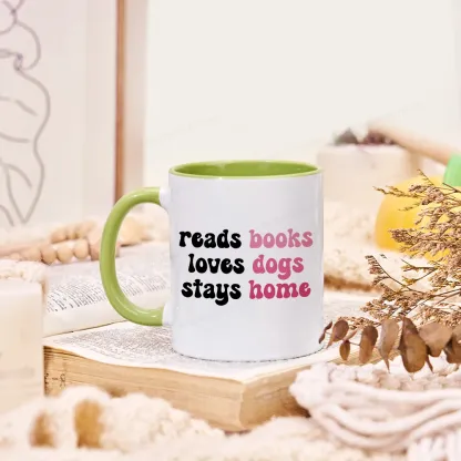 Pagewing Read Books & Love Dogs & Stay Home Mug