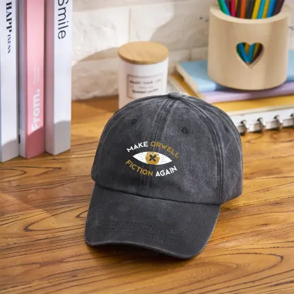 Pagewings Make Orwell Fiction Again - Dystopian Literature Philosophy Washed Cap