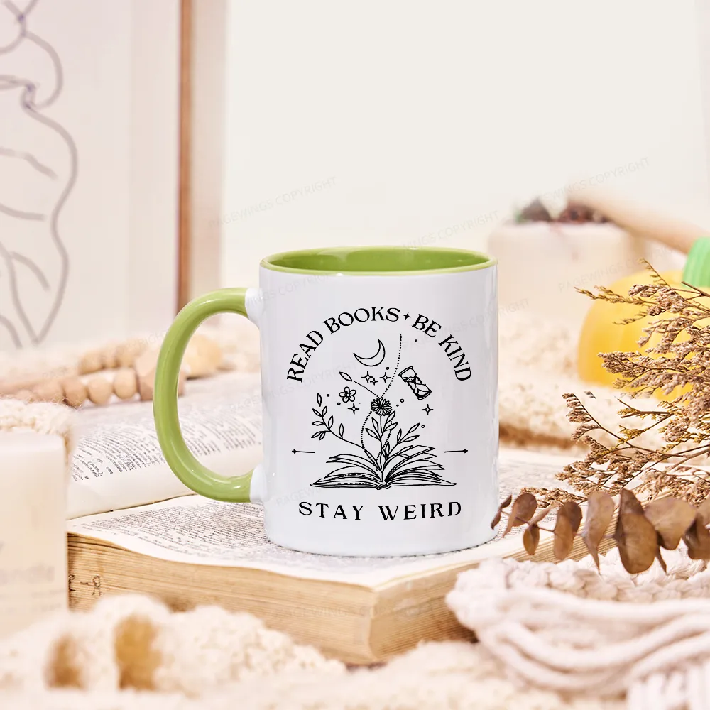 Pagewings Comfort Colors Read Books Be Kind Stay Weird Mug