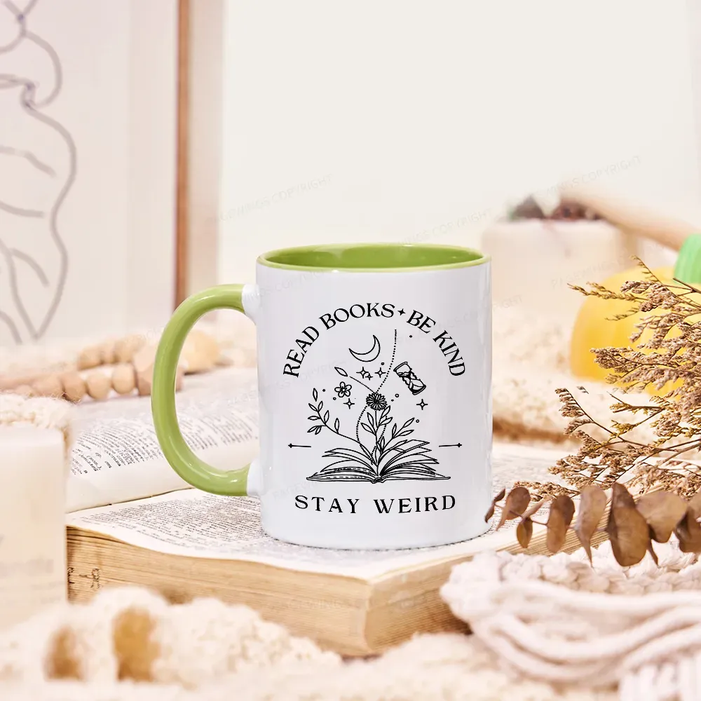 Pagewings Comfort Colors Read Books Be Kind Stay Weird Mug