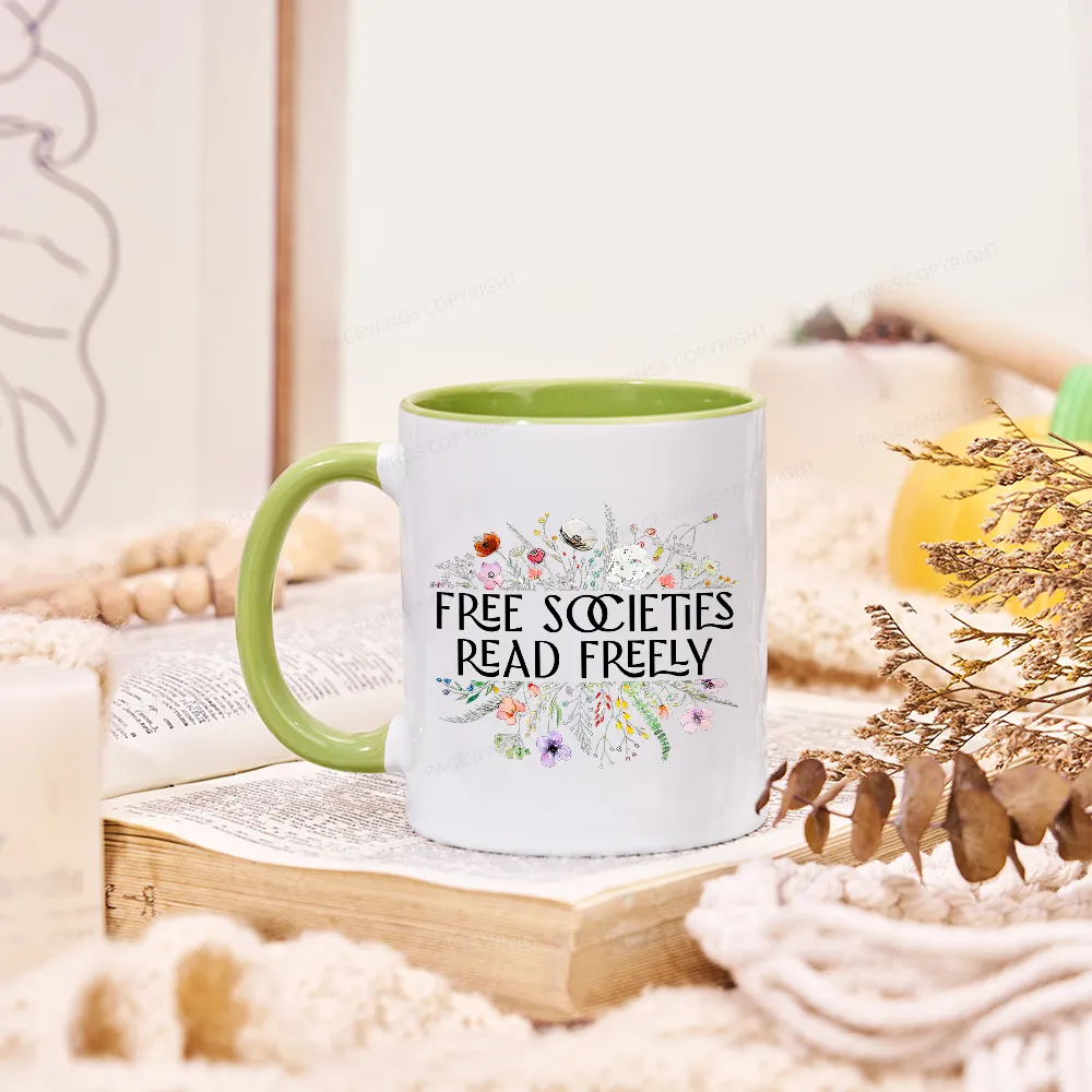 Pagewings Free Societies Read Freely Mug