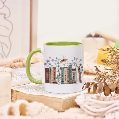 Pagewings Personalized Tittle Floral Books Mug